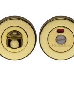 Heritage Brass Indicator Round 53mm Diameter Turn & Release, Polished Brass