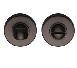 Heritage Brass Round 46mm Diameter Turn & Release, Matt Bronze