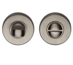 Heritage Brass Round 46mm Diameter Turn & Release, Satin Nickel