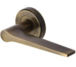 Heritage Brass Gio Antique Brass Door Handles On Round Rose