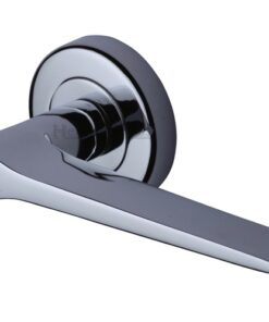 Heritage Brass Gio Polished Chrome Door Handles On Round Rose (sold in pairs)