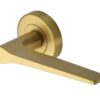 Heritage Brass Gio Satin Brass Door Handles On Round Rose (sold in pairs)