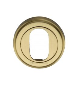 Heritage Brass Oval Profile Key Escutcheon, Satin Brass