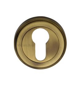 Heritage Brass Euro Profile Key Escutcheon, Antique Brass