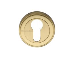 Heritage Brass Euro Profile Key Escutcheon, Satin Brass -
