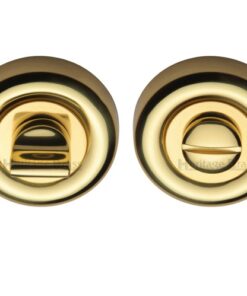 Heritage Brass Round 53mm Diameter Turn & Release, Polished Brass