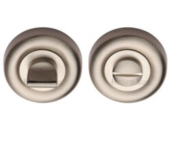 Heritage Brass Round 53mm Diameter Turn & Release, Satin Nickel