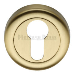Heritage Brass Euro Profile Key Escutcheon, Satin Brass -