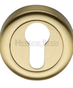 Heritage Brass Euro Profile Key Escutcheon, Satin Brass