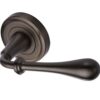 Heritage Brass Roma Matt Bronze Door Handles On Round Rose -   (sold in pairs)