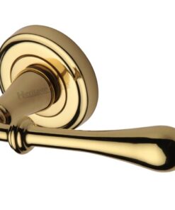 Heritage Brass Roma Polished Brass Door Handles On Round Rose (sold in pairs)