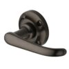 Heritage Brass Windsor Door Handles On Round Rose, Matt Bronze (sold in pairs)