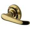Heritage Brass Windsor Door Handles On Round Rose, Polished Brass  (sold in pairs)