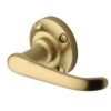 Heritage Brass Windsor Door Handles On Round Rose, Satin Brass   (sold in pairs)