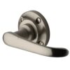 Heritage Brass Windsor Door Handles On Round Rose, Satin Nickel  (sold in pairs)