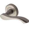 Heritage Brass Algarve Satin Nickel Door Handles On Round Rose   (sold in pairs)