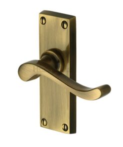 Heritage Brass Bedford Short Antique Brass Door Handles (sold in pairs)
