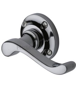 Heritage Brass Bedford Polished Chrome Door Handles On Round Rose(sold in pairs)
