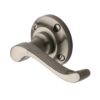 Heritage Brass Bedford Satin Nickel Door Handles On Round Rose (sold in pairs)