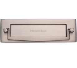 Heritage Brass Postal Knocker Letter Plate (254mm x 79mm), Satin Nickel