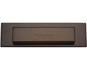 Heritage Brass Gravity Flap Letter Plate (280mm x 80mm), Matt Bronze