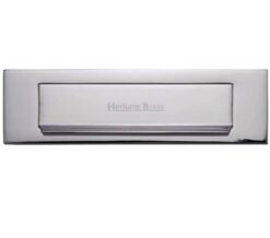 Heritage Brass Gravity Flap Letter Plate (280mm x 80mm), Polished Chrome