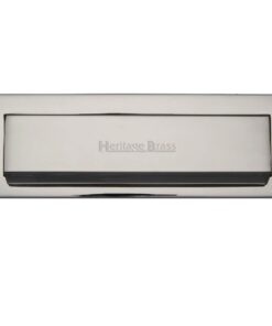 Heritage Brass Gravity Flap Letter Plate (280mm x 80mm), Polished Nickel