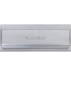 Heritage Brass Gravity Flap Letter Plate (280mm x 80mm), Satin Chrome