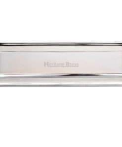 Heritage Brass Gravity Flap Letter Plate (280mm x 80mm), Polished Chrome