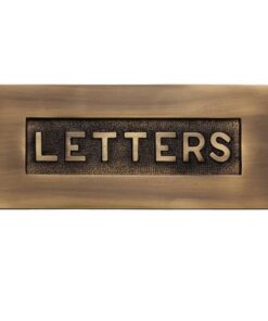 Heritage Brass Letters Embossed Letter Plate (254mm x 101mm), Antique Brass