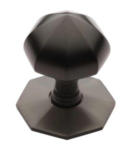 Heritage Brass Faceted Centre Door Knob, Matt Bronze