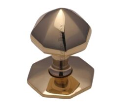 Heritage Brass Faceted Centre Door Knob, Polished Brass