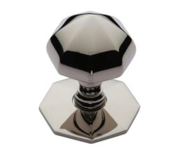Heritage Brass Faceted Centre Door Knob, Polished Nickel