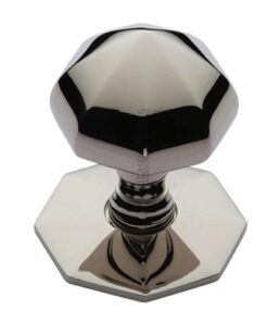Heritage Brass Faceted Centre Door Knob, Polished Nickel