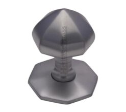 Heritage Brass Faceted Centre Door Knob, Satin Chrome