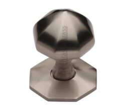 Heritage Brass Faceted Centre Door Knob, Satin Nickel