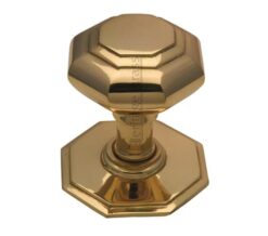 Heritage Brass Octagonal Tiered Centre Door Knob, Polished Brass