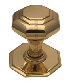 Heritage Brass Octagonal Tiered Centre Door Knob, Polished Brass