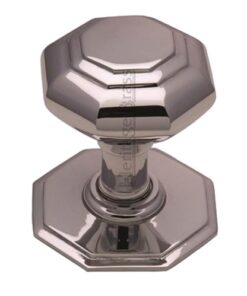 Heritage Brass Octagonal Tiered Centre Door Knob, Polished Chrome