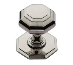 Heritage Brass Octagonal Tiered Centre Door Knob, Polished Nickel