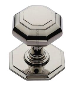 Heritage Brass Octagonal Tiered Centre Door Knob, Polished Nickel