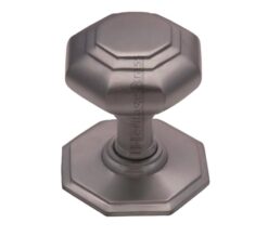 Heritage Brass Octagonal Tiered Centre Door Knob, Satin Chrome