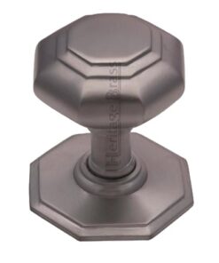Heritage Brass Octagonal Tiered Centre Door Knob, Satin Chrome