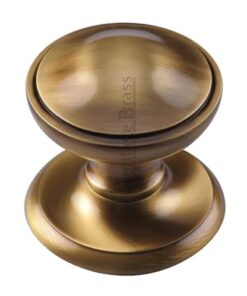 Heritage Brass Round Centre Door Knob, Antique Brass