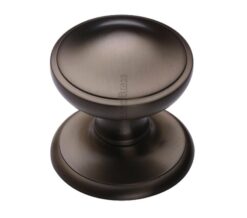 Heritage Brass Round Centre Door Knob, Matt Bronze