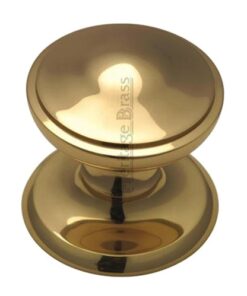 Heritage Brass Round Centre Door Knob, Polished Brass