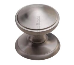 Heritage Brass Round Centre Door Knob, Satin Nickel