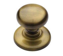 Heritage Brass Round Centre Door Knob, Antique Brass