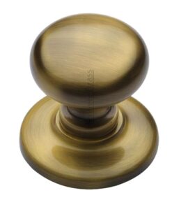 Heritage Brass Round Centre Door Knob, Antique Brass