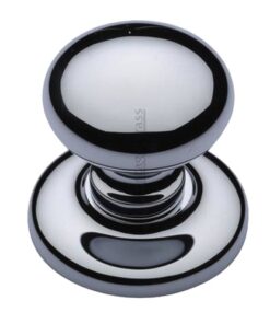 Heritage Brass Round Centre Door Knob, Polished Chrome